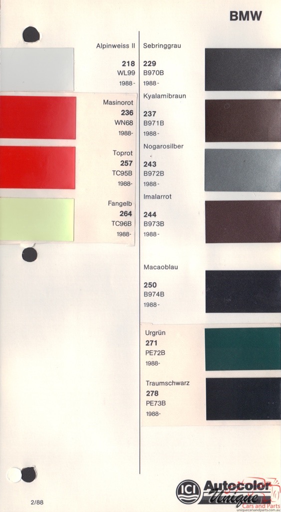 1988-1994 BMW Paint Charts Autocolor 1